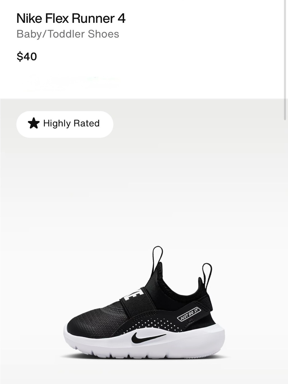 Nike Kids Slip-On Sneakers in Black and White